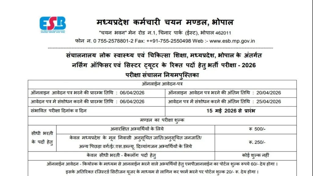 MPESB Recruitment 2026