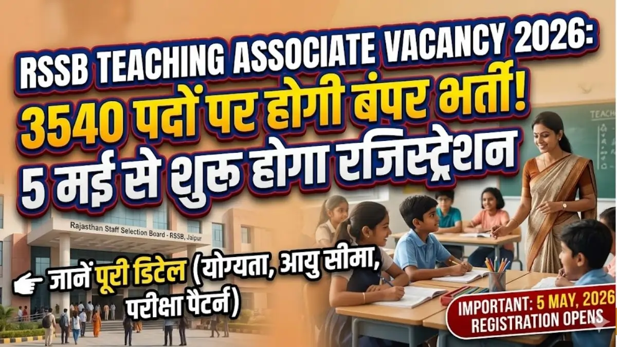 RSSB Teaching Associate Vacancy 2026